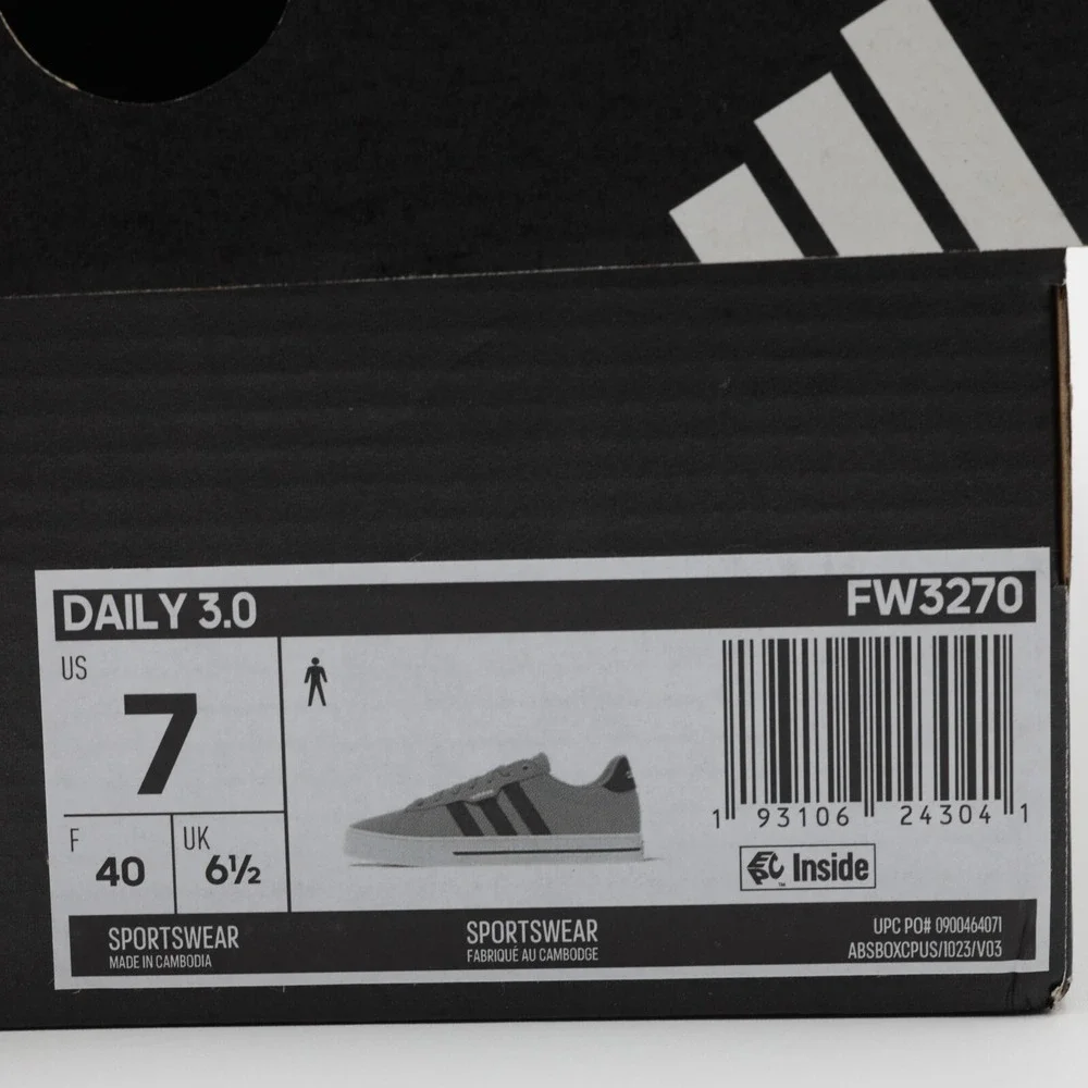 Adidas Men's Daily 3.0 Comfortable Canvas Low Top Shoes Gray/Black Size 7 - Picture 11 of 11